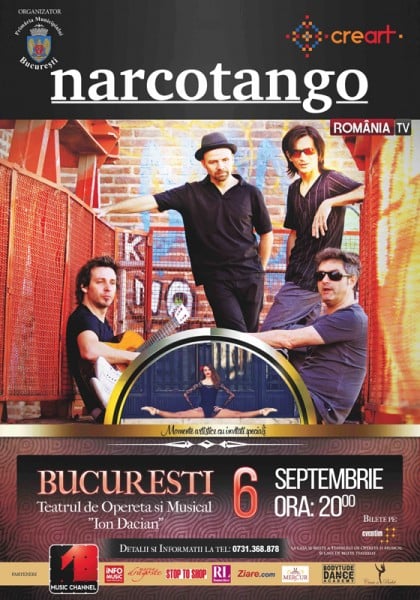 Afiș Narcotango Concert Bucuresti 2015