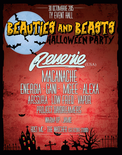 Afis Beauties and Beasts Halloween Party TY Event Hall 2015
