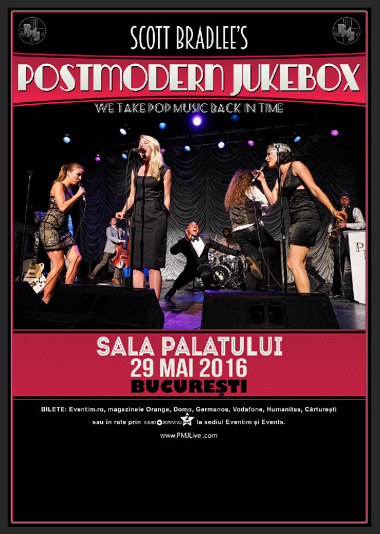 Afis Postmodern Jukebox Concert Sala Palatului 2016