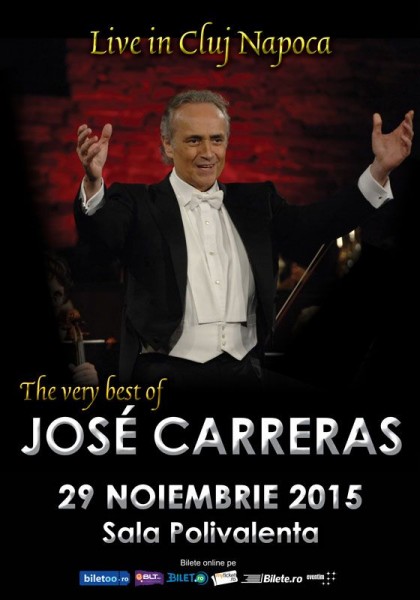 Afiș The Very Best of Jose Carreras la Cluj Napoca 2015