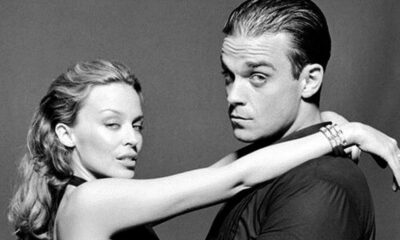 Robbie Williams și Kylie Minogue în 2000, la filmarea clipului ”Kids”