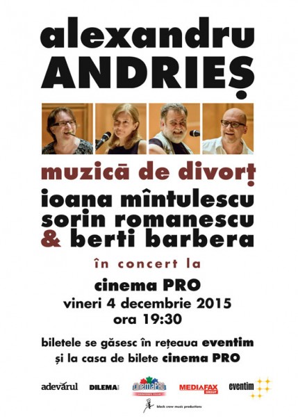 Afiș Concert Alexandru Andrieș la Cinema Pro 2015