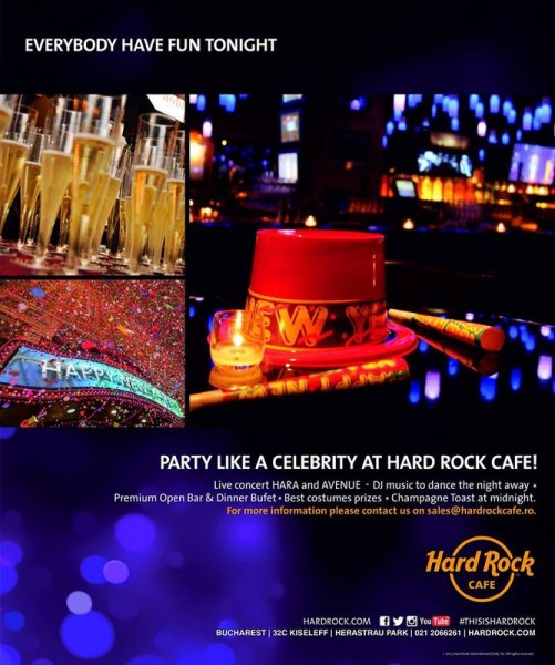 Afiș Celebrity Rocks Revelion Hard Rock Cafe 2016 