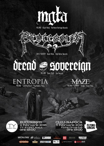 Poster eveniment Mgła, Procession, Dread Sovereign, Entropia și Maze