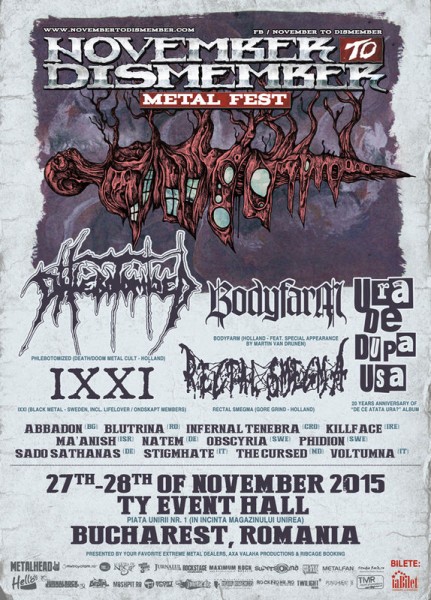 Poster eveniment ANULAT - November to Dismember Metal Fest 2015