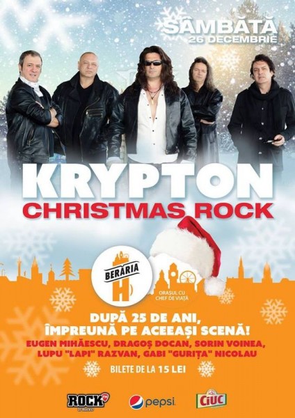 Afiş Krypton Christmas Rock la Berăria H 2015