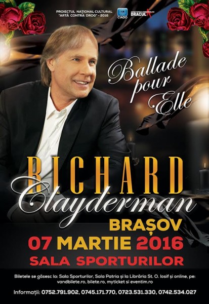 Afiș Concert Richard Clayderman Brașov 2016