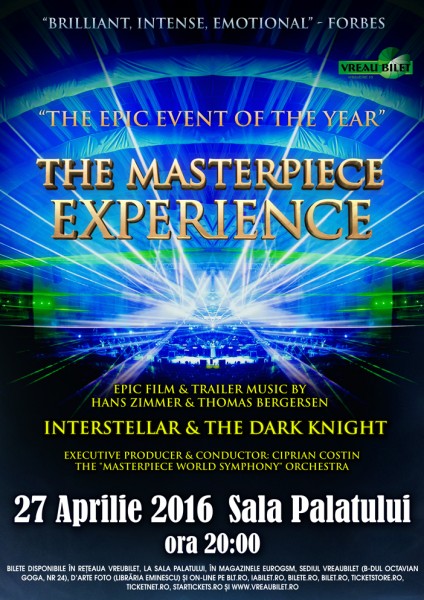 Afiș The Masterpiece Experience la Sala Palatului 2016