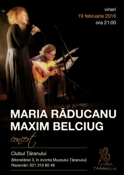 Poster eveniment Maria Răducanu și Maxim Belciug