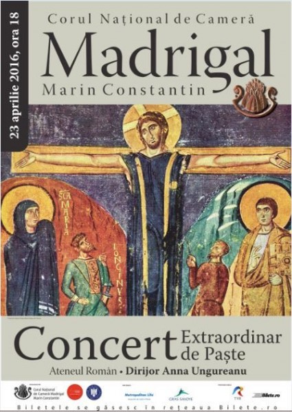 Afiș Corul Național de Cameră Madrigal Concert Ateneul Român 2016