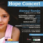 Afiş Hope Concert Ateneul Român 2016