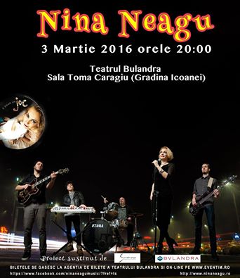 Afiș Nina Neagu Concert Teatrul Bulandra 2016