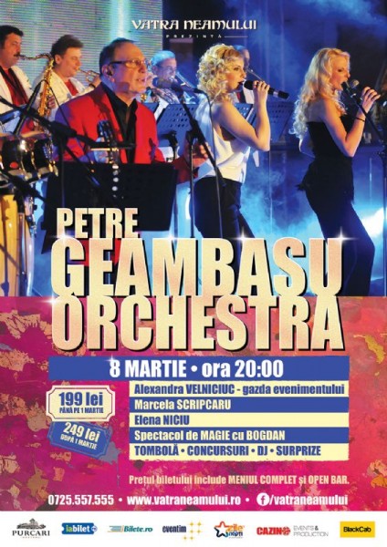 Afiş Petre Geambasu Orchestra Concert 8 Martie 2016