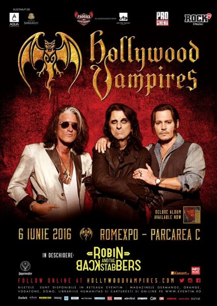 Poster eveniment The Hollywood Vampires (Johnny Depp, Alice Cooper și Joe Perry)