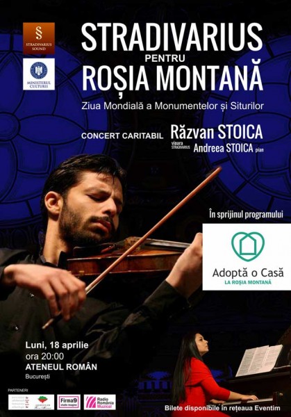 Afiş Stradivarius pentru Roşia Montană Concert 2016