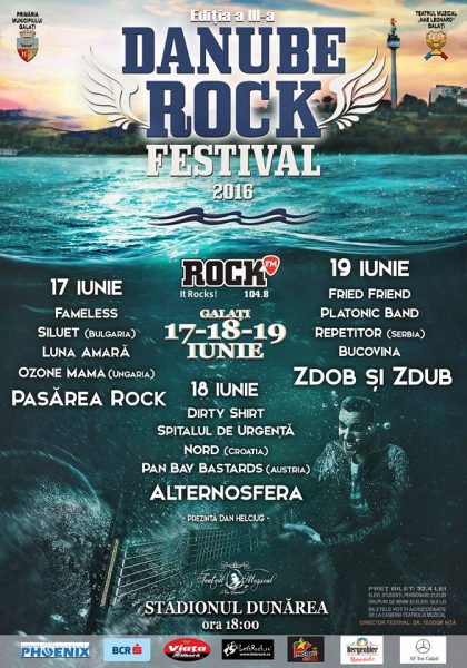 Afiș Rock la Dunăre Festival 2016