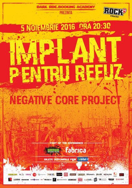 Poster eveniment Implant Pentru Refuz I Negative Core Project