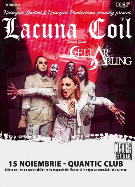 Poster eveniment Lacuna Coil și Cellar Darling