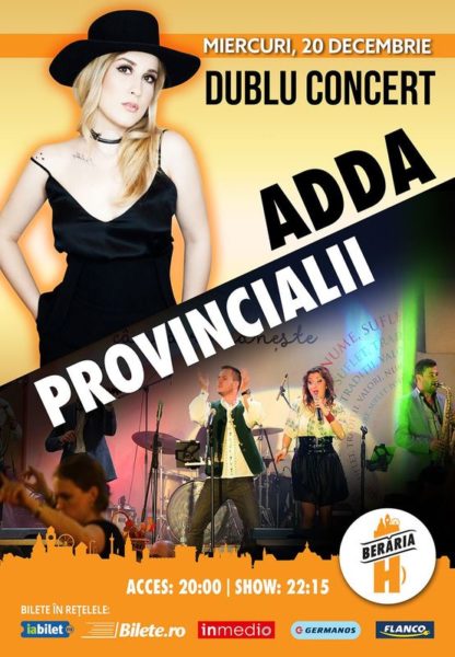 Poster eveniment Dublu Concert: ADDA + Provincialii