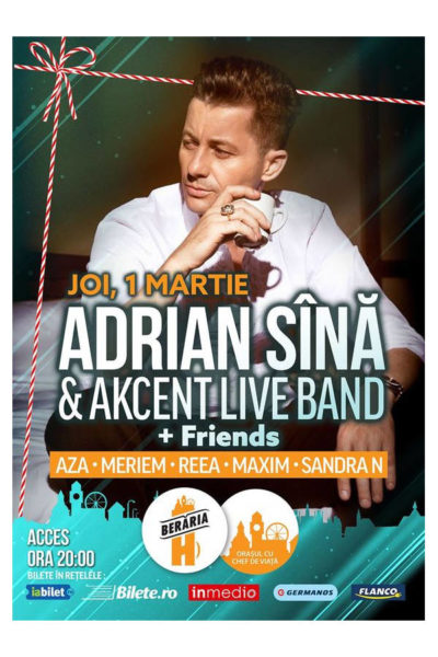 Poster eveniment Adrian Sînă & Akcent Live Band