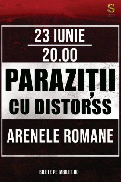 Poster eveniment Paraziții cu Distorss