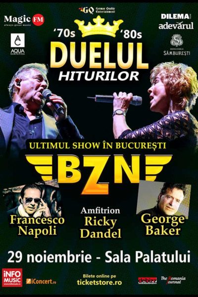 Poster eveniment Duelul Hiturilor cu BZN, George Bake, Francesco Napoli