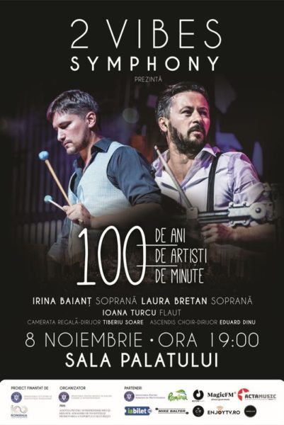 Poster eveniment Concert aniversar \"100 de ani, 100 de artiști, 100 de minute\"