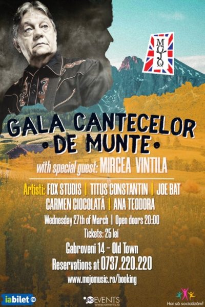 Poster eveniment Gala cântecelor de munte cu Mircea Vintilă