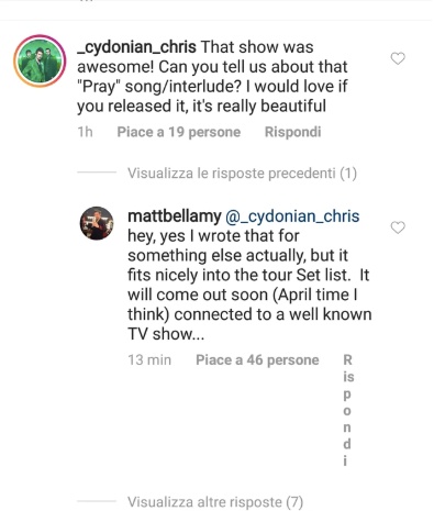 Matt Bellamy pe InstagramMatt Bellamy pe Instagram