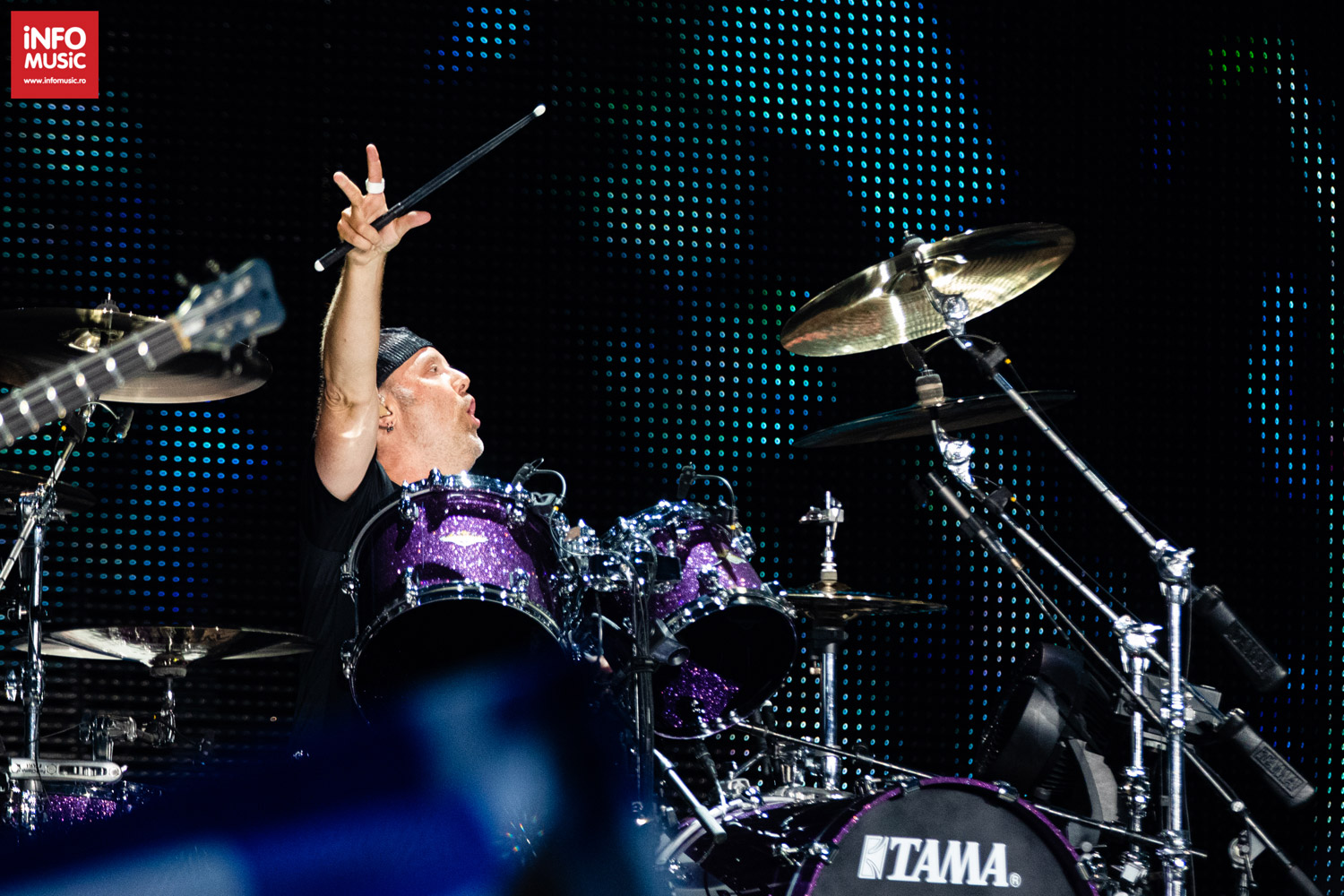 Lars Ulrich în concertul Metallica de la București pe 14 august 2019