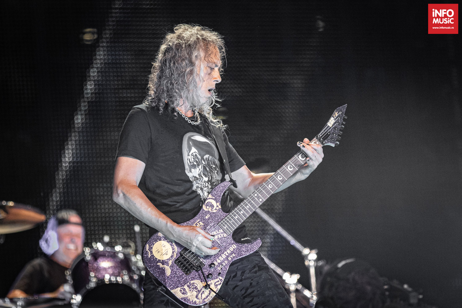 Kirk Hammett în concertul Metallica de la București pe 14 august 2019