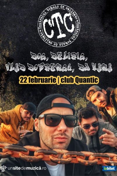 Poster eveniment CTC (DOC, Deliric, Vlad Dobrescu și DJ Nasa)