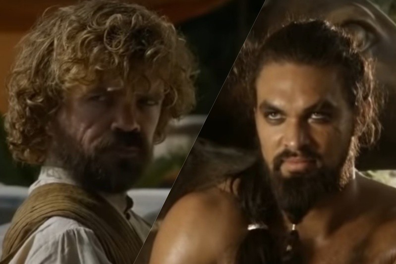 Peter Dinklage și Jason Momoa în Game of Thrones (captură ecran)