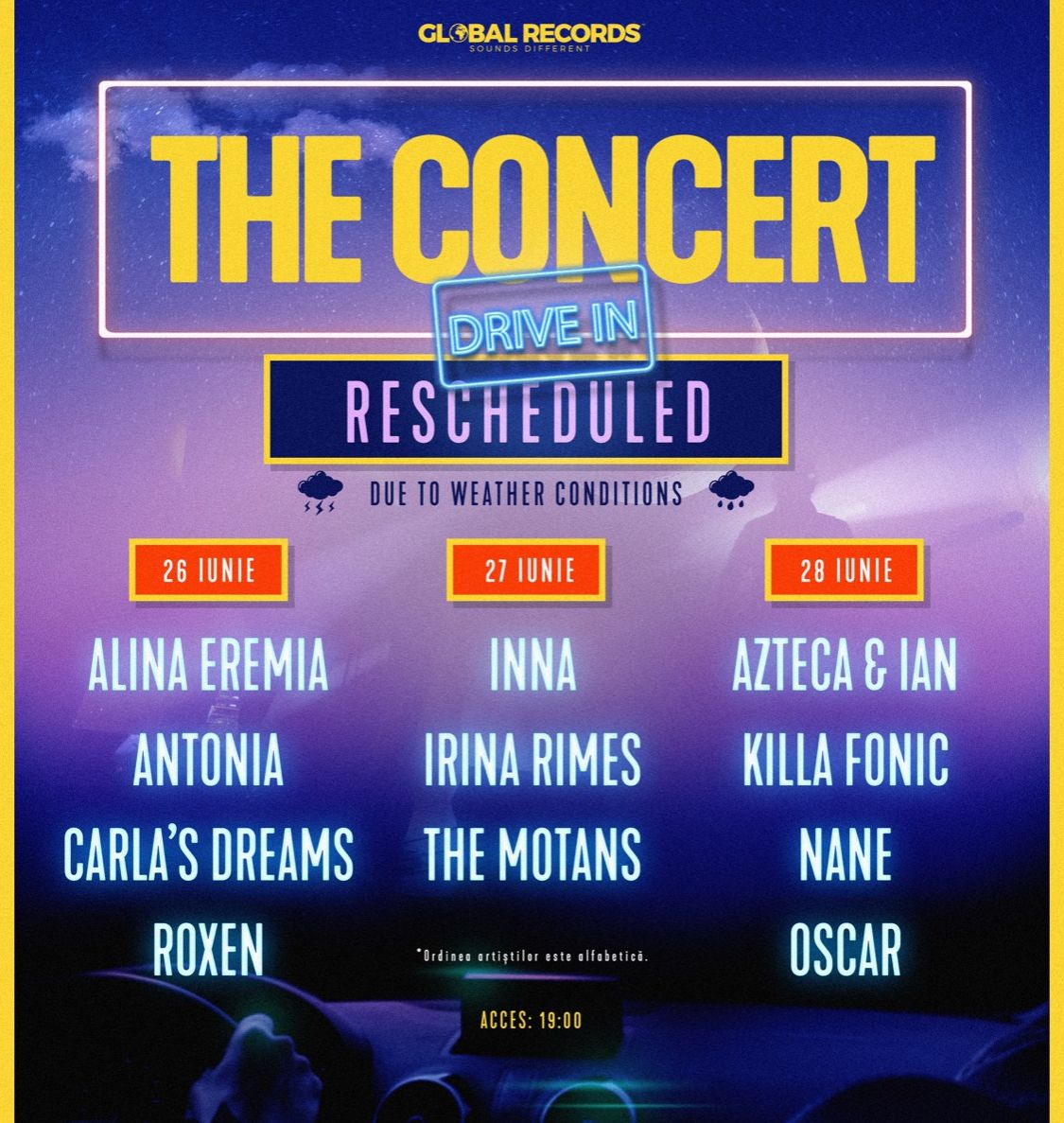 The Concert Drive In 2020 reprogramat