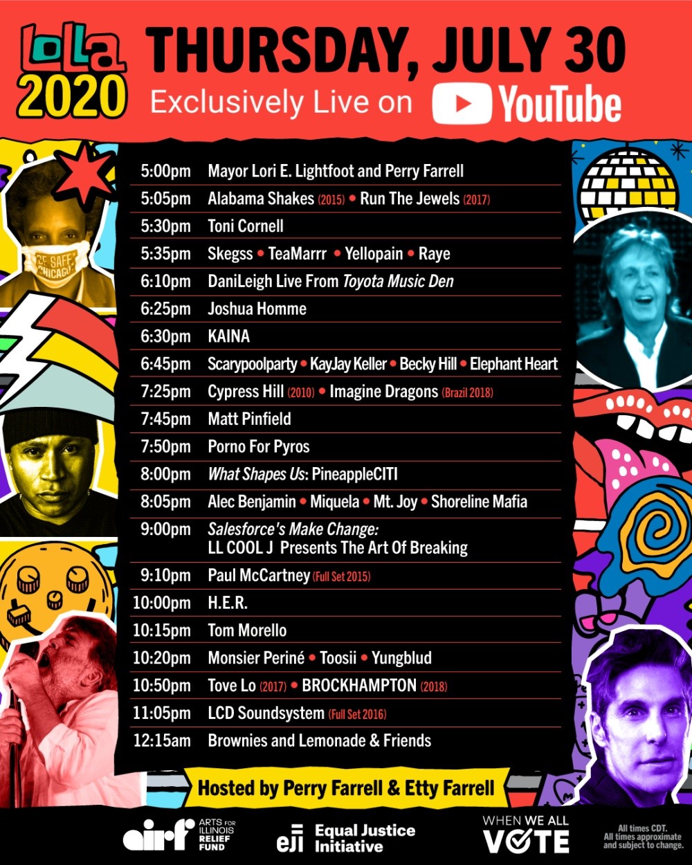 Lollapalooza 2020 - Programul de joi, 30 iulie