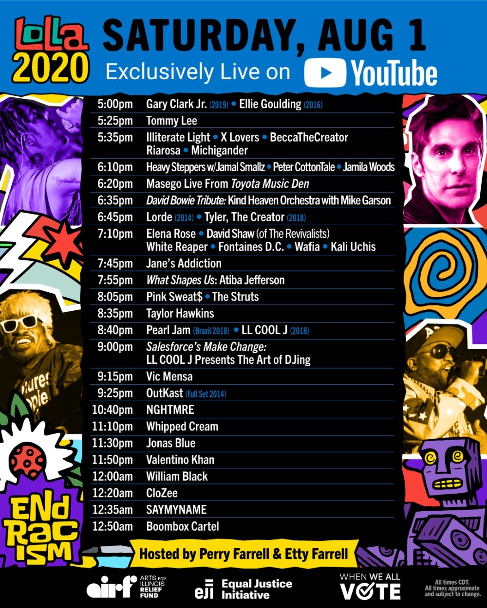 Lollapalooza 2020 - Programul de sâmbătă, 1 august
