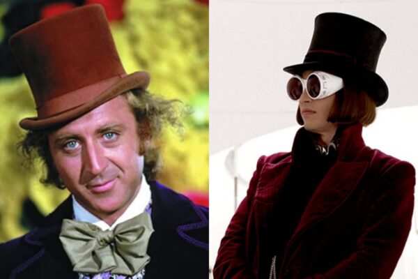 Gene Wilder/Johnny Depp în rolul lui Willy Wonka