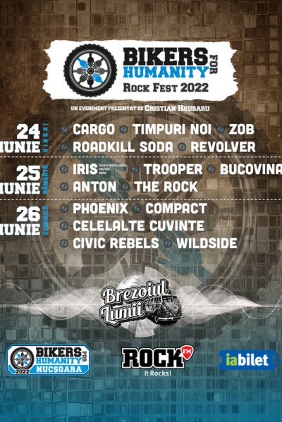 Poster eveniment Bikers For Humanity Rock Fest 2022