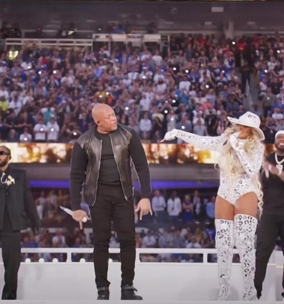 Dr. Dre, Snoop Dogg, Eminem, Mary J. Blige, Kendrick Lamar, 50 Cent în cadrul show-ului de la Super Bowl 2022