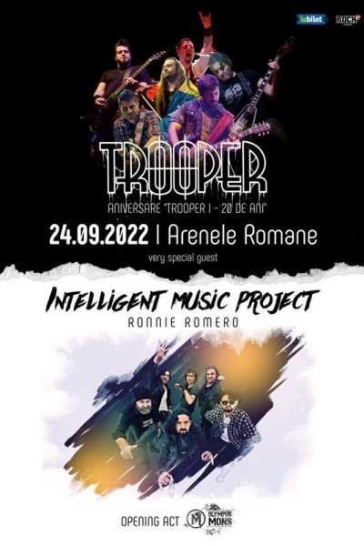 Poster eveniment Trooper, Intelligent Music Project și Olympus Mons