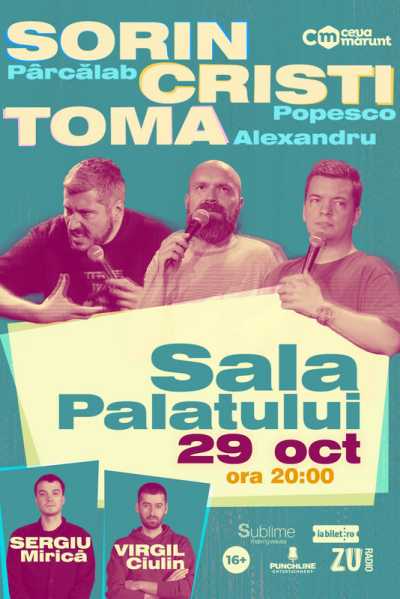 Poster eveniment Sorin Pârcălab, Cristi Popesco și Toma Alexandru