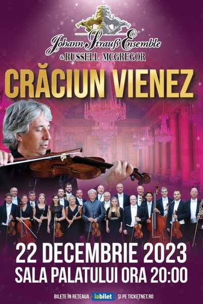 Poster eveniment Crăciun Vienez cu Johann Strauss Ensemble și Russell McGregor