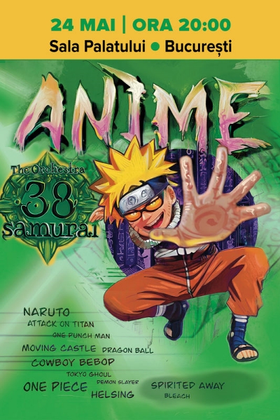 Poster eveniment Orchestra Simfonică Crossover \"38 Samurai\" - Anime Soundtracks