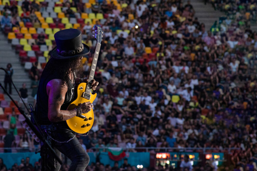 Slash în concertul Guns N'Roses de pe Arena Națională pe 16 iulie 2023