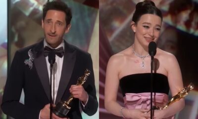 Adrien Brody și Mikey Madison la Premiile Oscar 2025