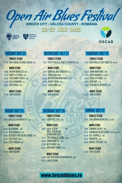 Poster eveniment Open Air Blues Festival Brezoi 2025