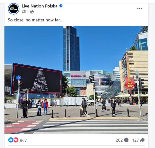 Live Nation Polonia anunță un nou concert Metallica în 2026
