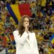 Raluka cântând imnul României pe Arena Națională
