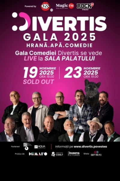 Poster eveniment Divertis.Gala 2025 - Apă, Hrană, Comedie