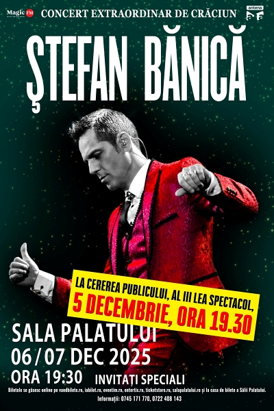Poster eveniment Ștefan Bănică - Concert Extraordinar de Crăciun 2025